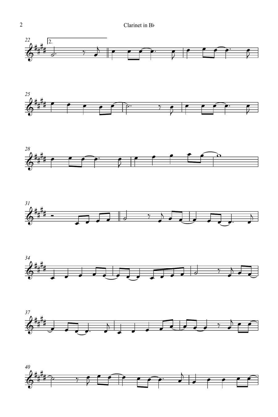 Mary, Did You Know? B-Flat Clarinet scores gallery preview page 2