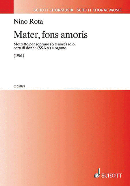 Mater, Fons Amoris: Motet For Sop(ten), Ssaa And Organ, Latin