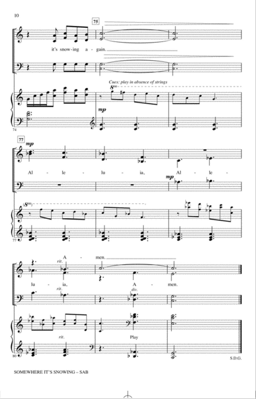 Somewhere It's Snowing (arr. John Leavitt) 3-Part scores gallery preview page 9