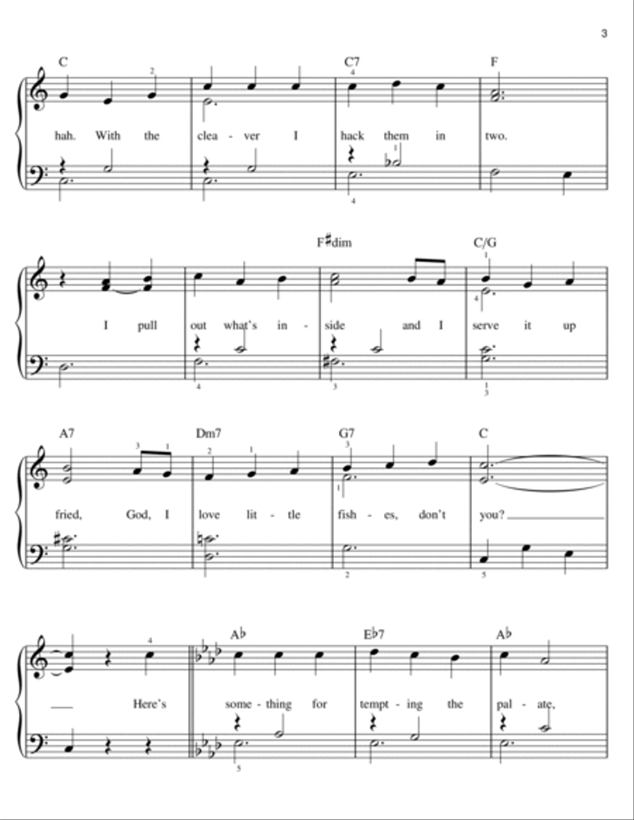 Les Poissons (from The Little Mermaid) Easy Piano scores gallery preview page 3