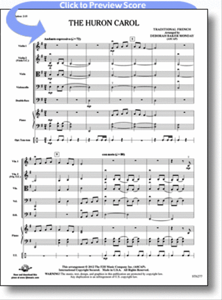 The Huron Carol String Orchestra scores gallery preview page 1