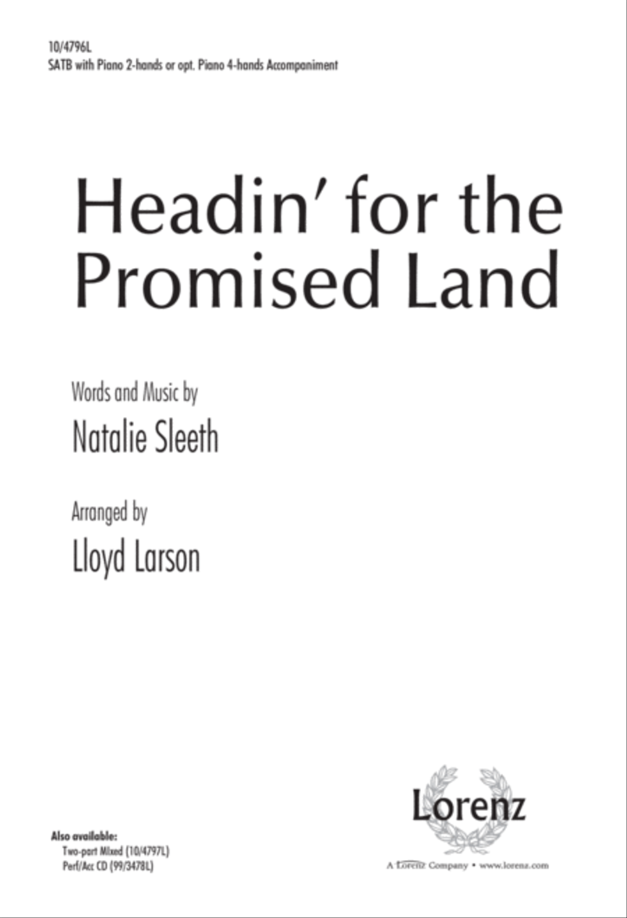 Headin' for the Promised Land 4-Part scores gallery preview page 1