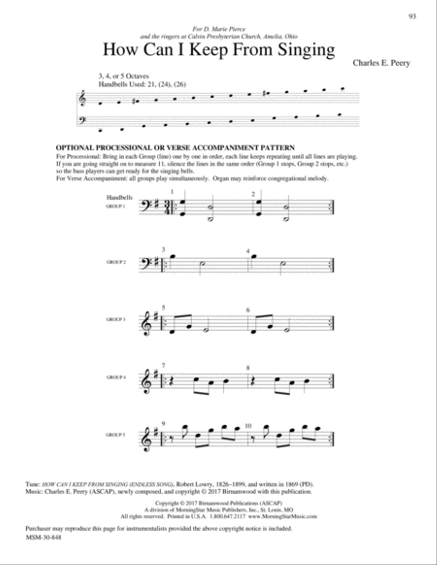 HOW CAN I KEEP FROM SINGING from Let Praises Ring, V3 5-Octaves scores gallery preview page 4