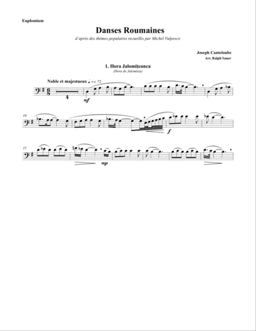 Danses Roumaines for Euphonium and Piano Euphonium scores gallery preview page 2