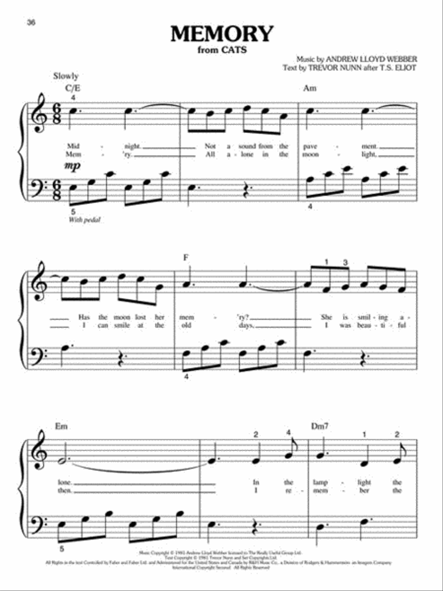 The Best of Andrew Lloyd Webber Easy Piano scores gallery preview page 4