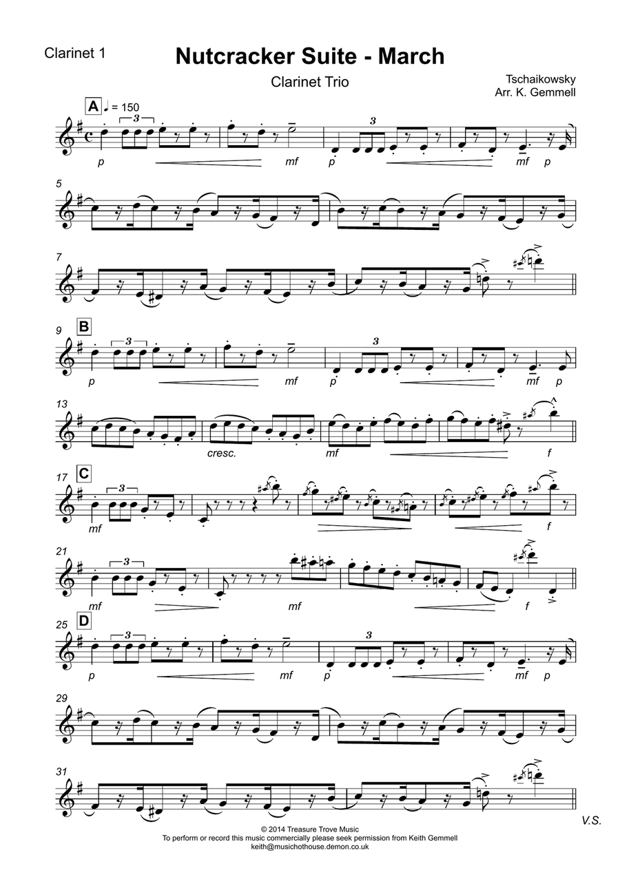 Nutcracker Suite - March: Clarinet Trio Clarinet Trio scores gallery preview page 5