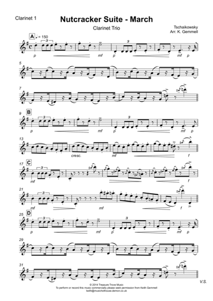 Nutcracker Suite - March: Clarinet Trio image number null