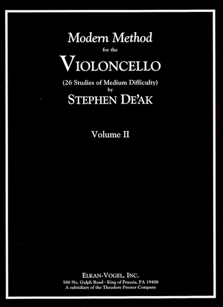 Modern Method for the Violoncello, Volume 2