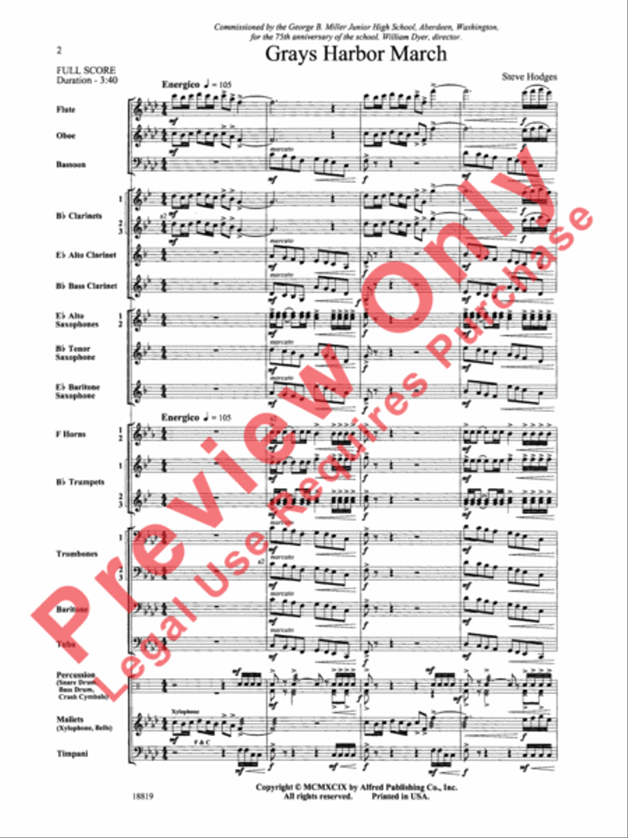 Grays Harbor March Concert Band scores gallery preview page 3