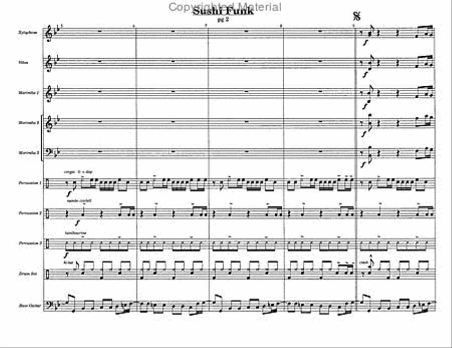 Sushi Funk Percussion Ensemble scores gallery preview page 3