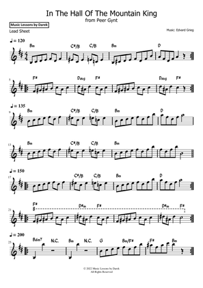 In The Hall Of The Mountain King (LEAD SHEET) from Peer Gynt [Edvard Grieg]