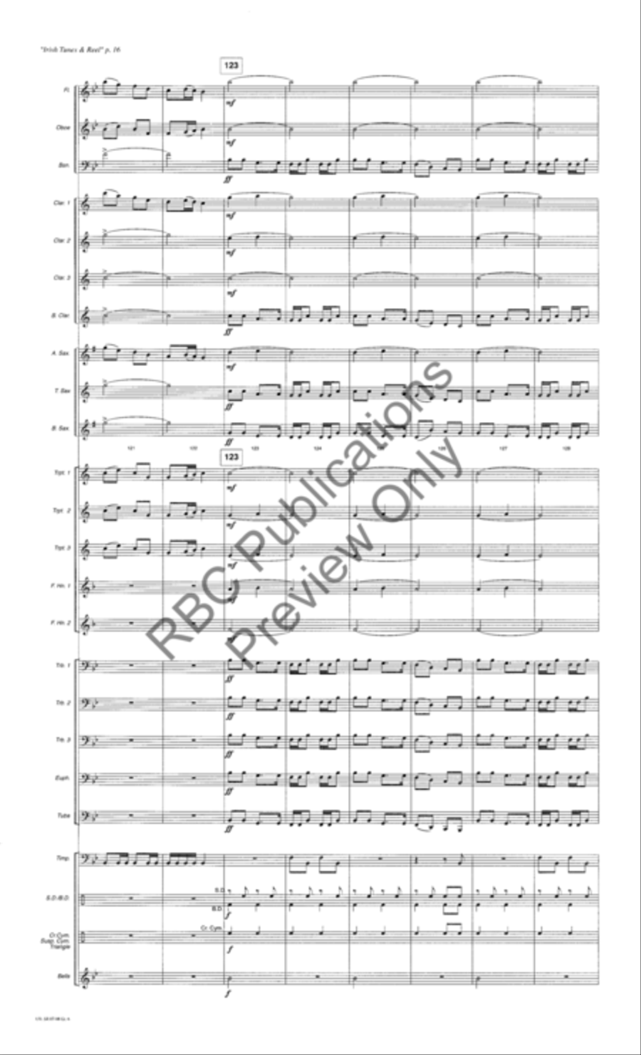 Irish Tunes And Reel (Score) Concert Band scores gallery preview page 19