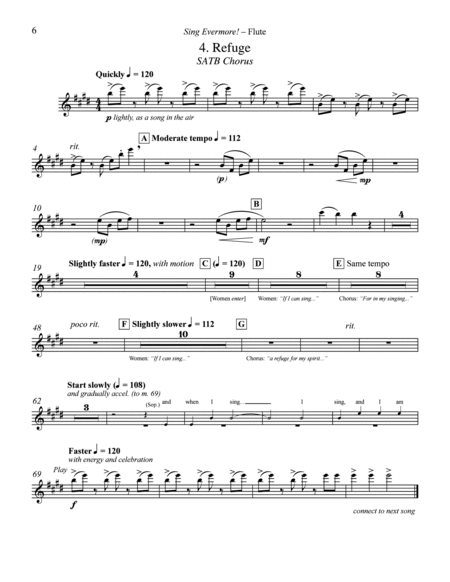 Sing Evermore!: Songs in Celebration of Singing (Flute Part)