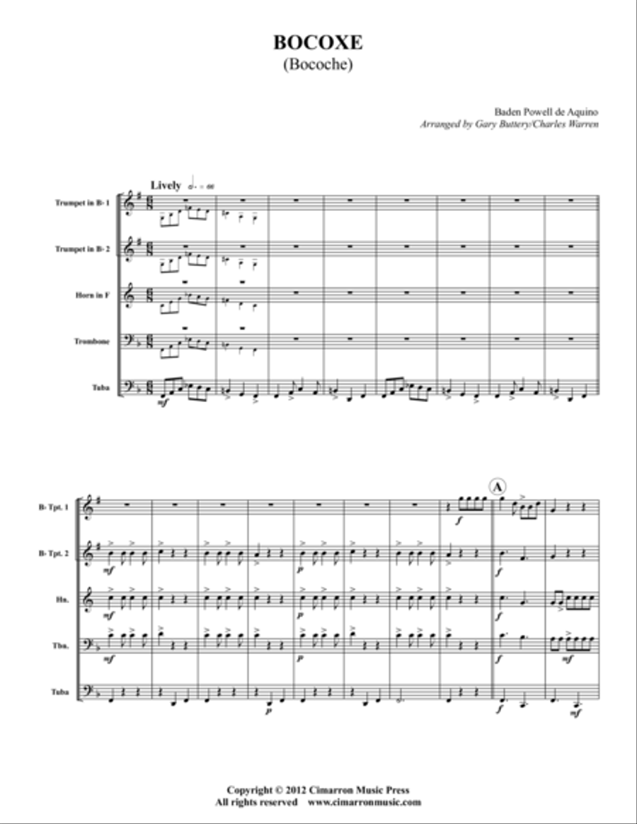 Bocoxe Brass Quintet scores gallery preview page 1