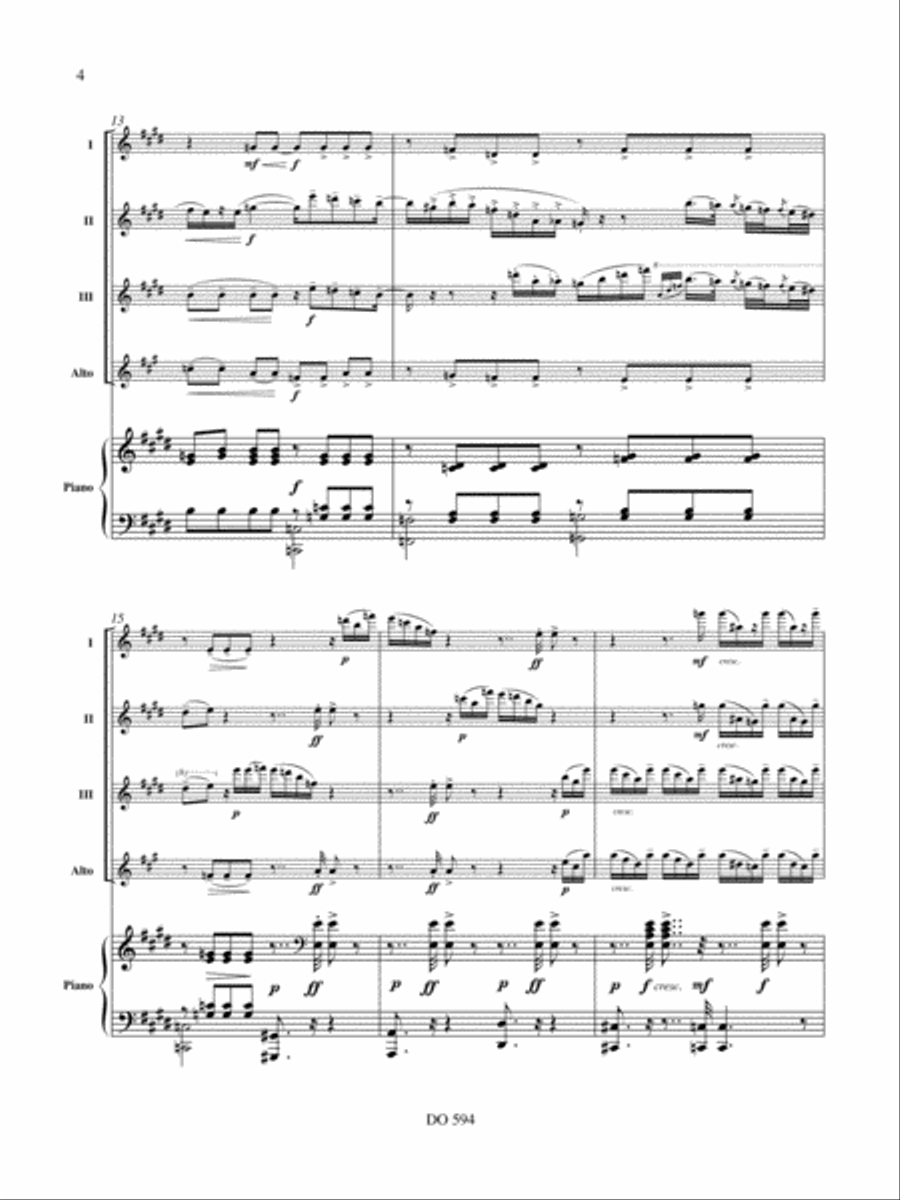 Rondo capriccioso (4 fl. / pno) Flute Solo scores gallery preview page 4
