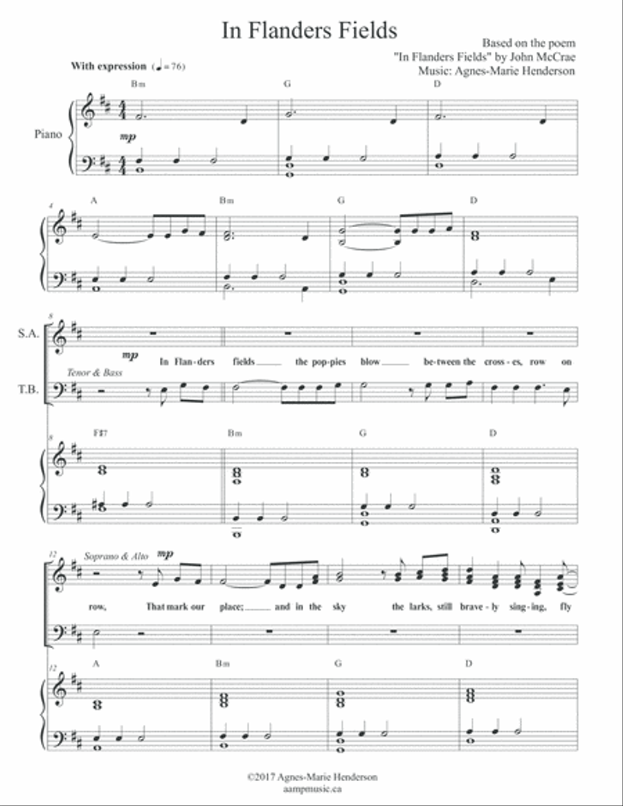 In Flanders Fields 4-Part scores gallery preview page 2
