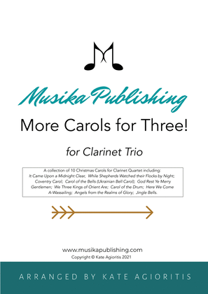 Book cover for More Carols for Three - Clarinet Trio