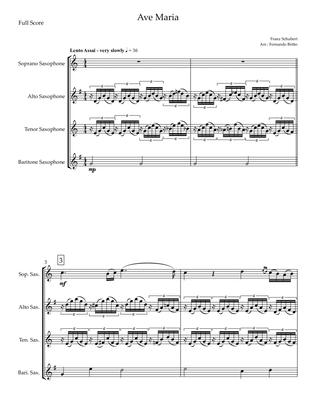 Ave Maria (Franz Schubert) for Saxophone Quartet