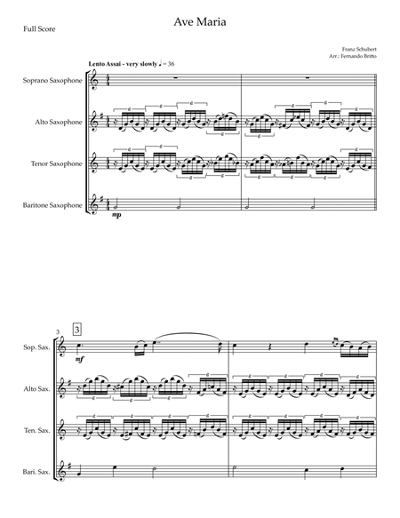 Ave Maria (Franz Schubert) for Saxophone Quartet image number null