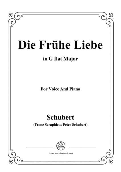 Schubert-Die Frühe Liebe,in G flat Major,for Voice&Piano image number null