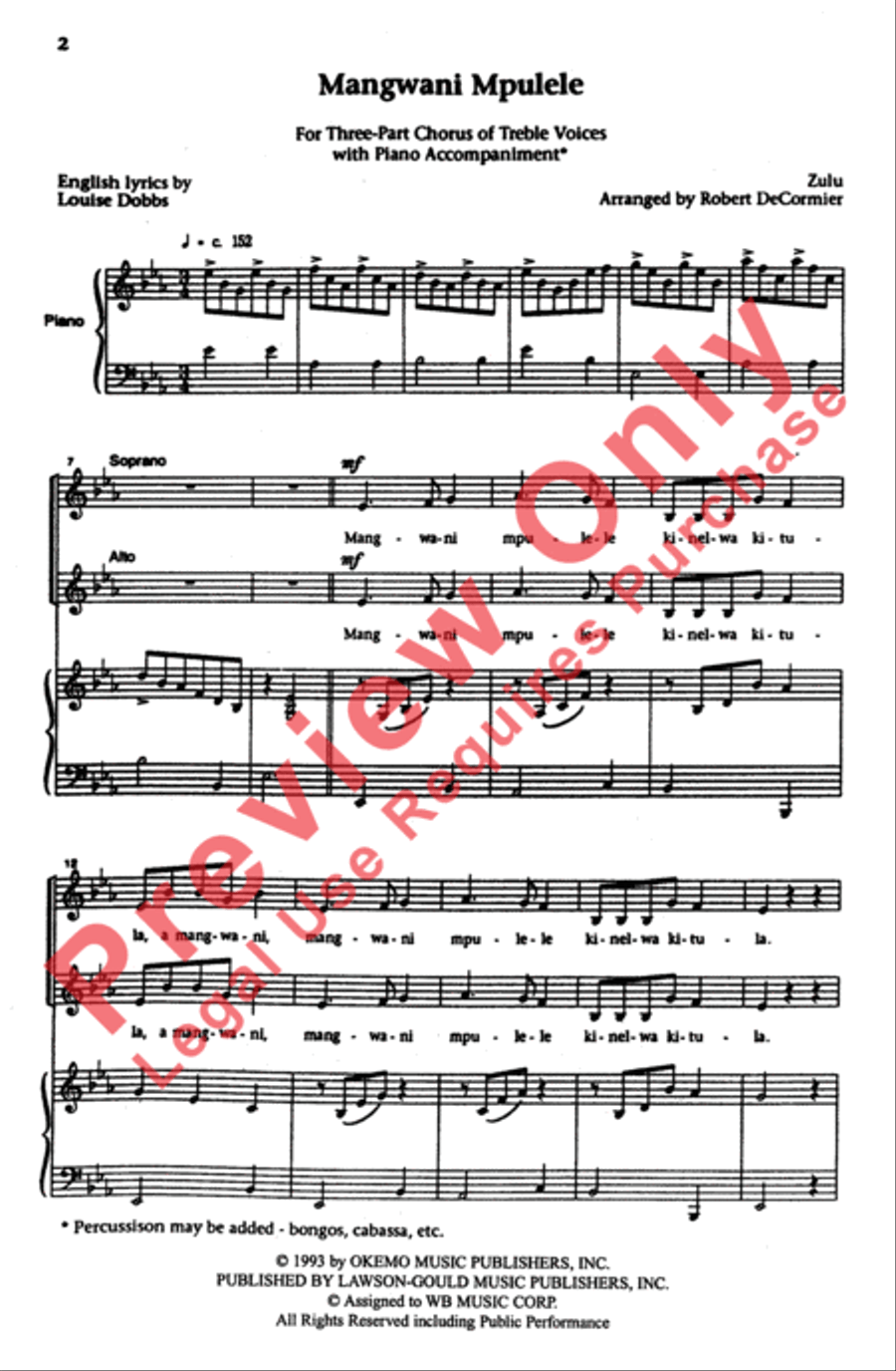 Mangwani Mpulele Women's Choir scores gallery preview page 2