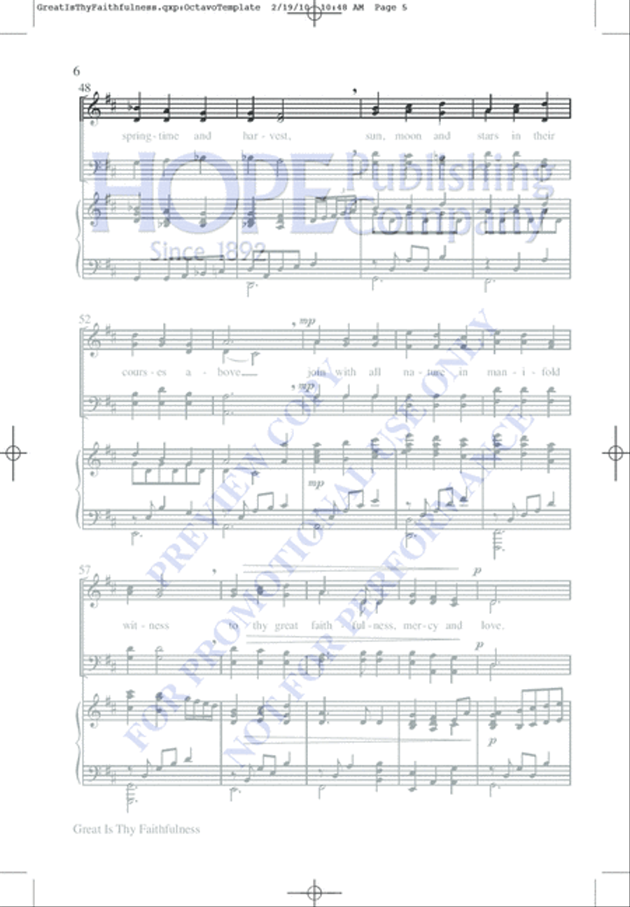 Great Is Thy Faithfulness 4-Part scores gallery preview page 6