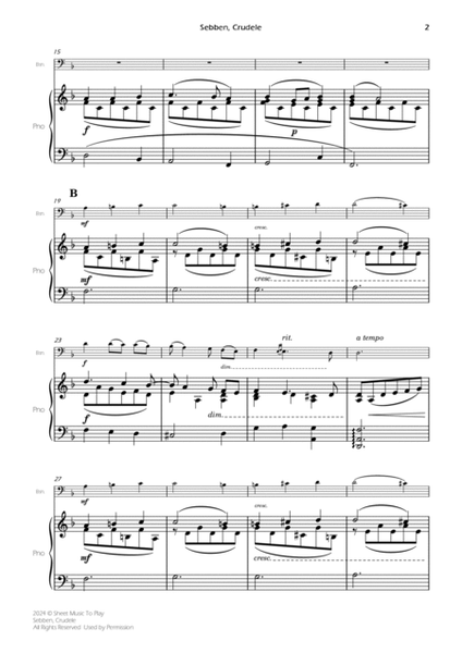 Sebben, Crudele - Bassoon and Piano (Full Score and Parts) image number null
