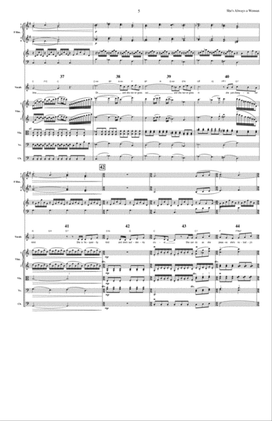 She's Always A Woman She's Always A Woman Large Ensemble scores gallery preview page 5