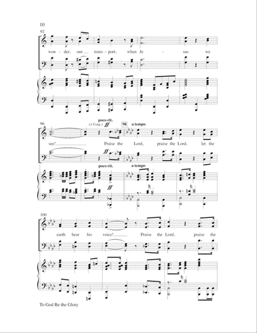 To God Be the Glory Choir scores gallery preview page 10