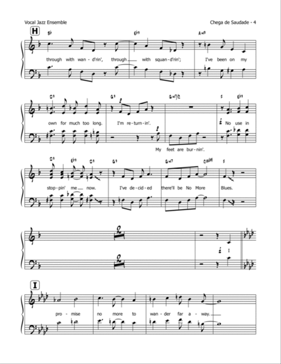Chega De Saudade (no More Blues) Choir scores gallery preview page 6