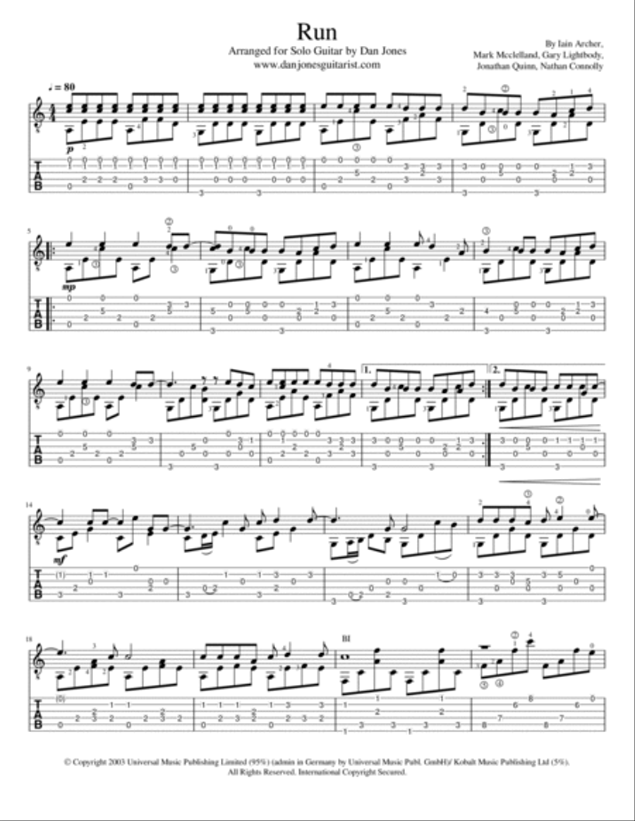 Run Electric Guitar scores gallery preview page 2