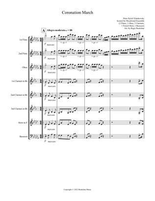 Coronation March (Db) (Woodwind Ensemble - 2 Flute, 1 Oboe, 3 Clar, 1 Hrn, 1 Bassoon)
