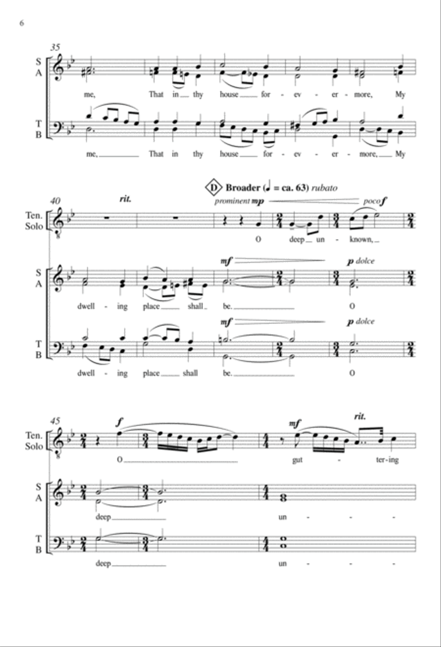 My Shepherd Is the Living Lord (Psalm 23): from Tenebrae (I-II) 4-Part scores gallery preview page 6