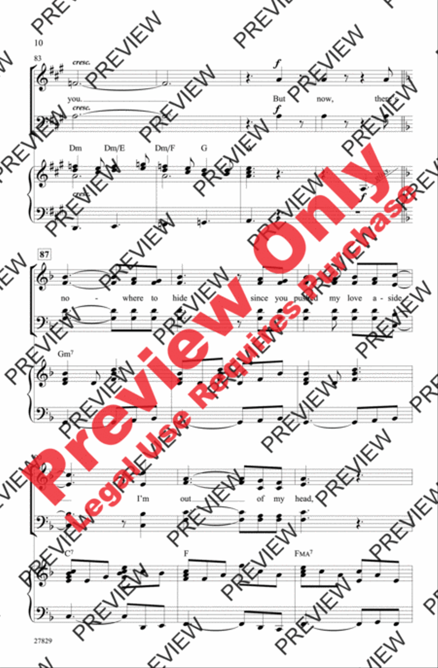 Hopelessly Devoted to You 4-Part scores gallery preview page 10