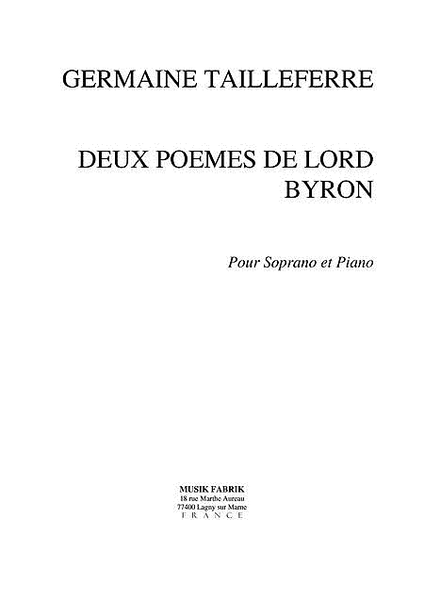 Deux Poemes de Lord Byron