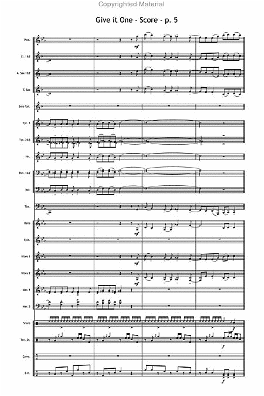 Give It One Marching Band scores gallery preview page 6