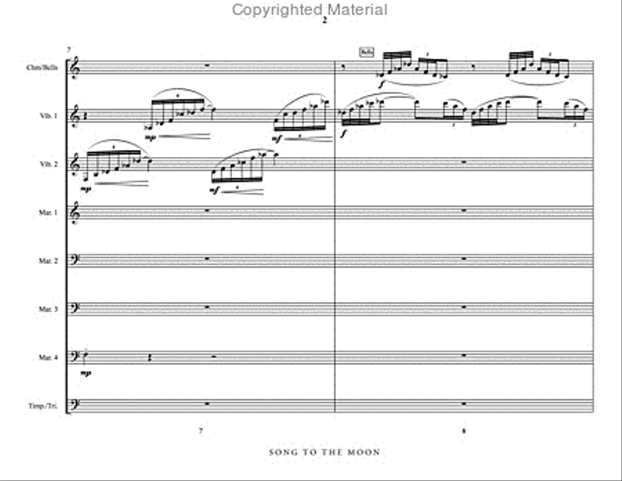 Song to the Moon Percussion Ensemble scores gallery preview page 3