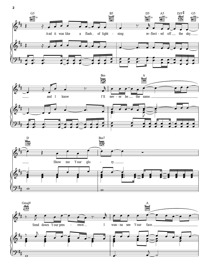 Show Me Your Glory Piano, Vocal, Guitar scores gallery preview page 2