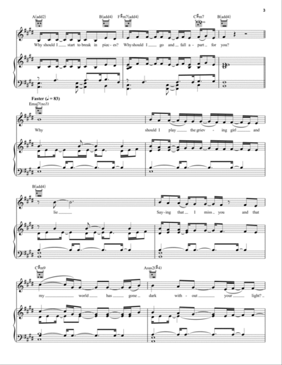 Requiem (from Dear Evan Hansen) Piano, Vocal, Guitar scores gallery preview page 3