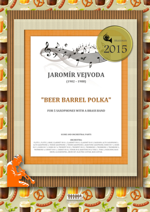Beer Barrel Polka for 5 saxophones with a brass band