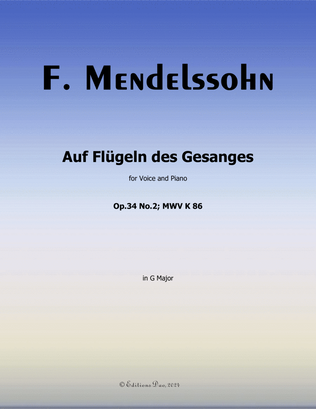 Auf Flügeln des Gesanges,by Mendelssohn,in G Major