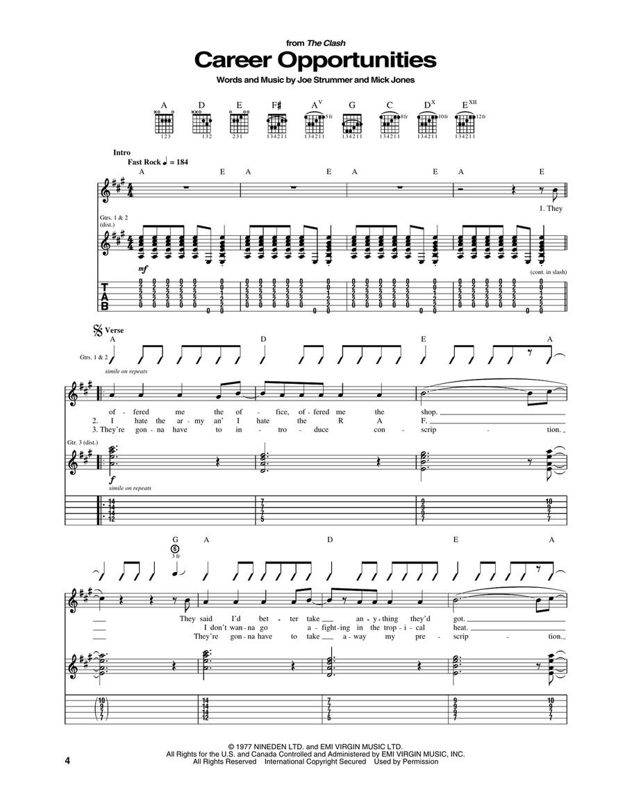 Career Opportunities Acoustic Guitar scores gallery preview page 1