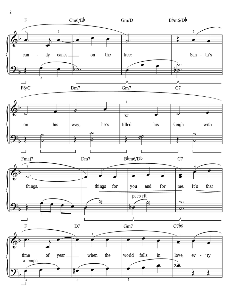 The Christmas Waltz [Jazz version] (arr. Phillip Keveren) Easy Piano scores gallery preview page 2
