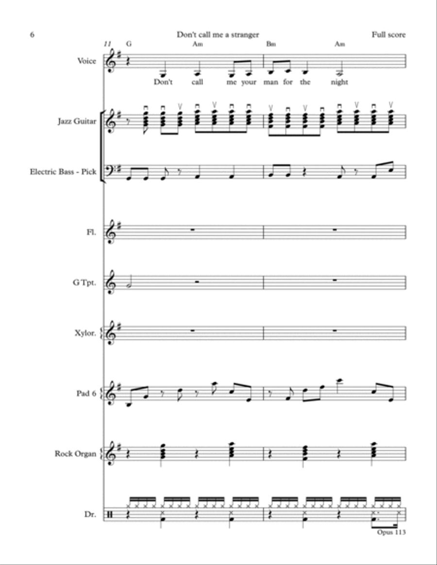 Don't call me a stranger Large Ensemble scores gallery preview page 6