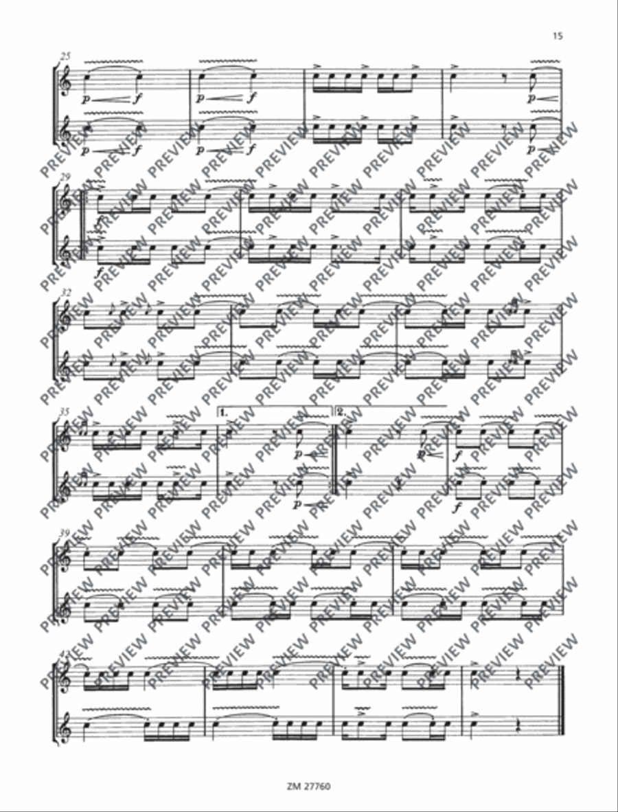 Fifteen Études Snare Drum scores gallery preview page 16