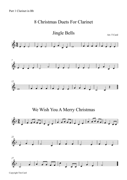 8 Christmas Duets For Clarinet image number null