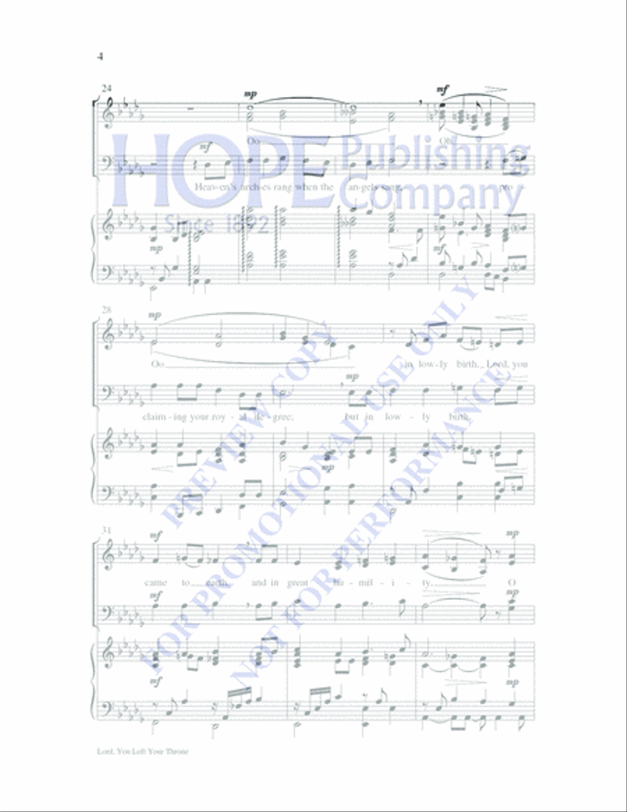 Lord, You Left Your Throne 4-Part scores gallery preview page 4