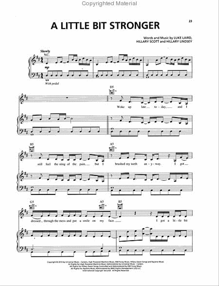 Country Strong Piano, Vocal, Guitar scores gallery preview page 4