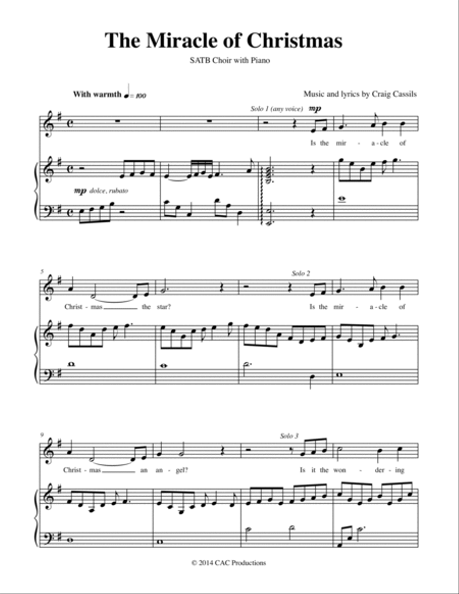 The Miracle of Christmas 4-Part scores gallery preview page 2