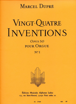Book cover for 24 Inventions Op.50, Vol.1 (organ)